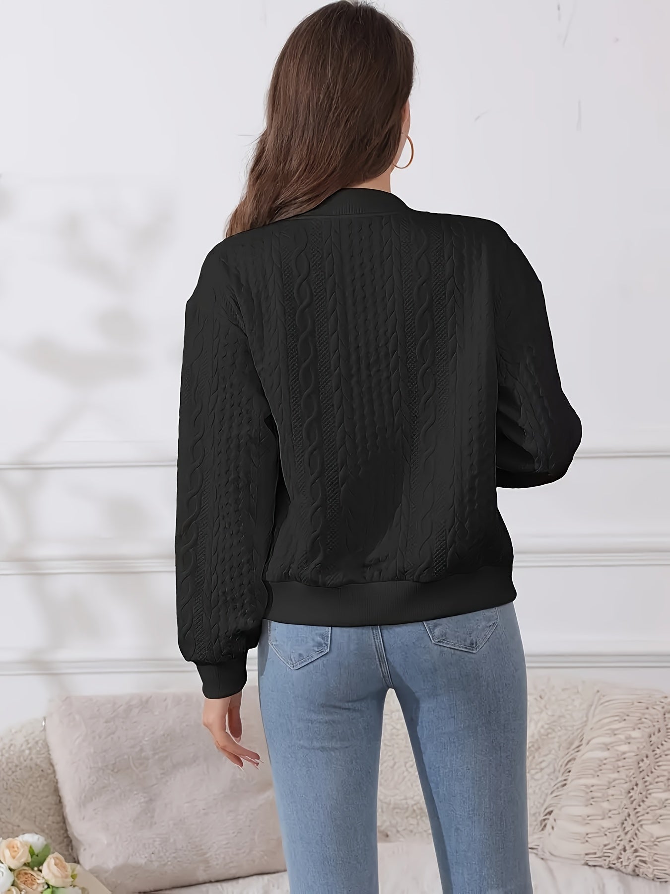 2025 New Women's Zip-Up Cardigan Sweater - Long Sleeve Outerwear, Soft Fabric for Cozy Casual Layering | Warm & Breathable Spring/Autumn Layering Piece | Perfect for Daily Wear, Office, Weekend Trips | Easy to Match Dresses, Jeans