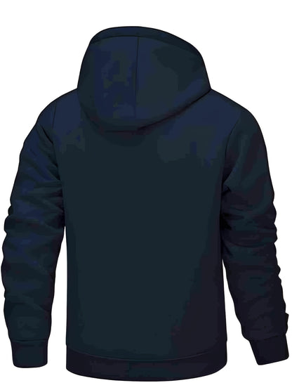 Men'S Fleece Lined Hooded Anorak | Thermal Winter Jacket, 2025 New Warm Windbreaker, Four-Season Cold Weather Coat, Regular Fit, Fabric