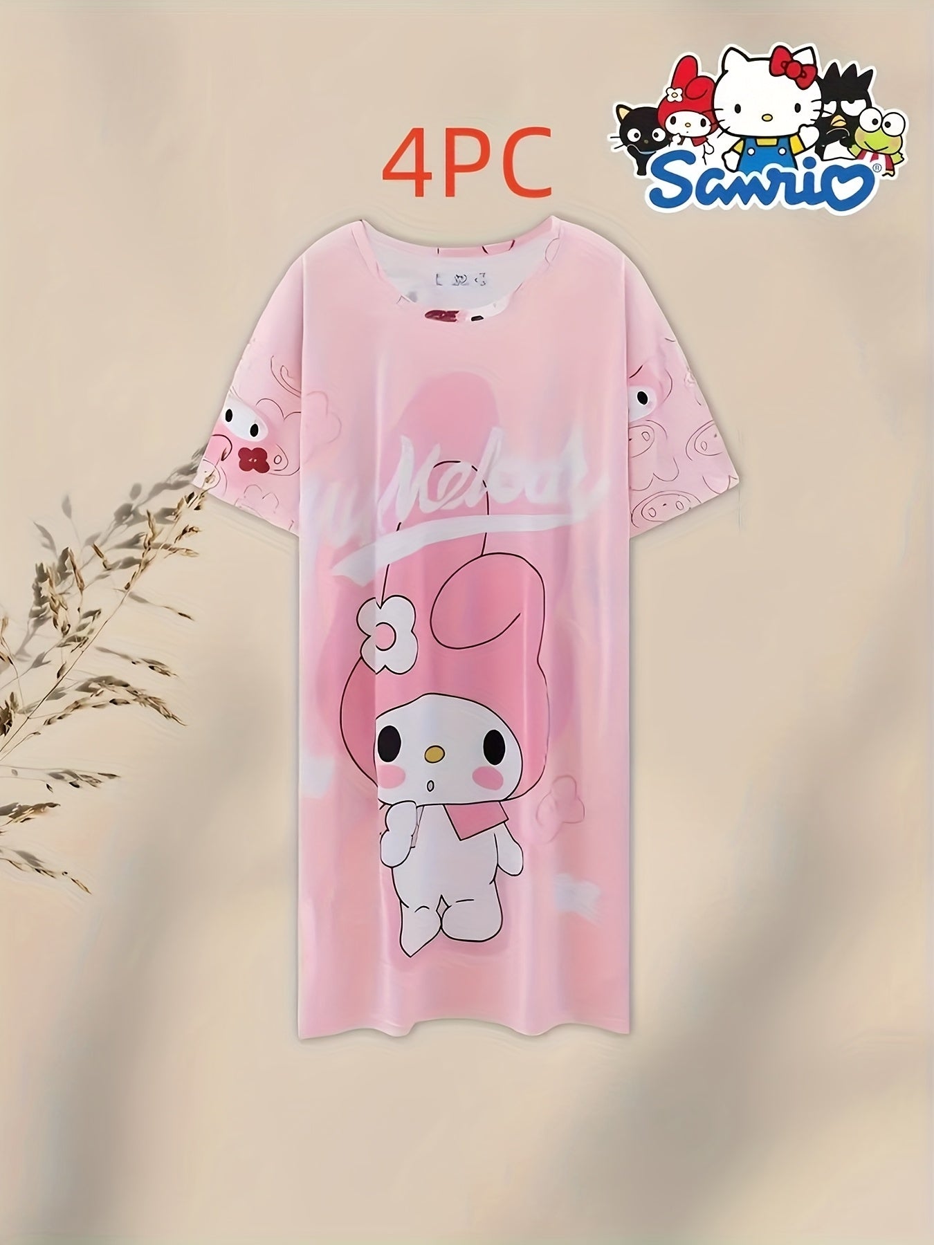 Peach Polyester Short-Sleeve Pants - product view 12
