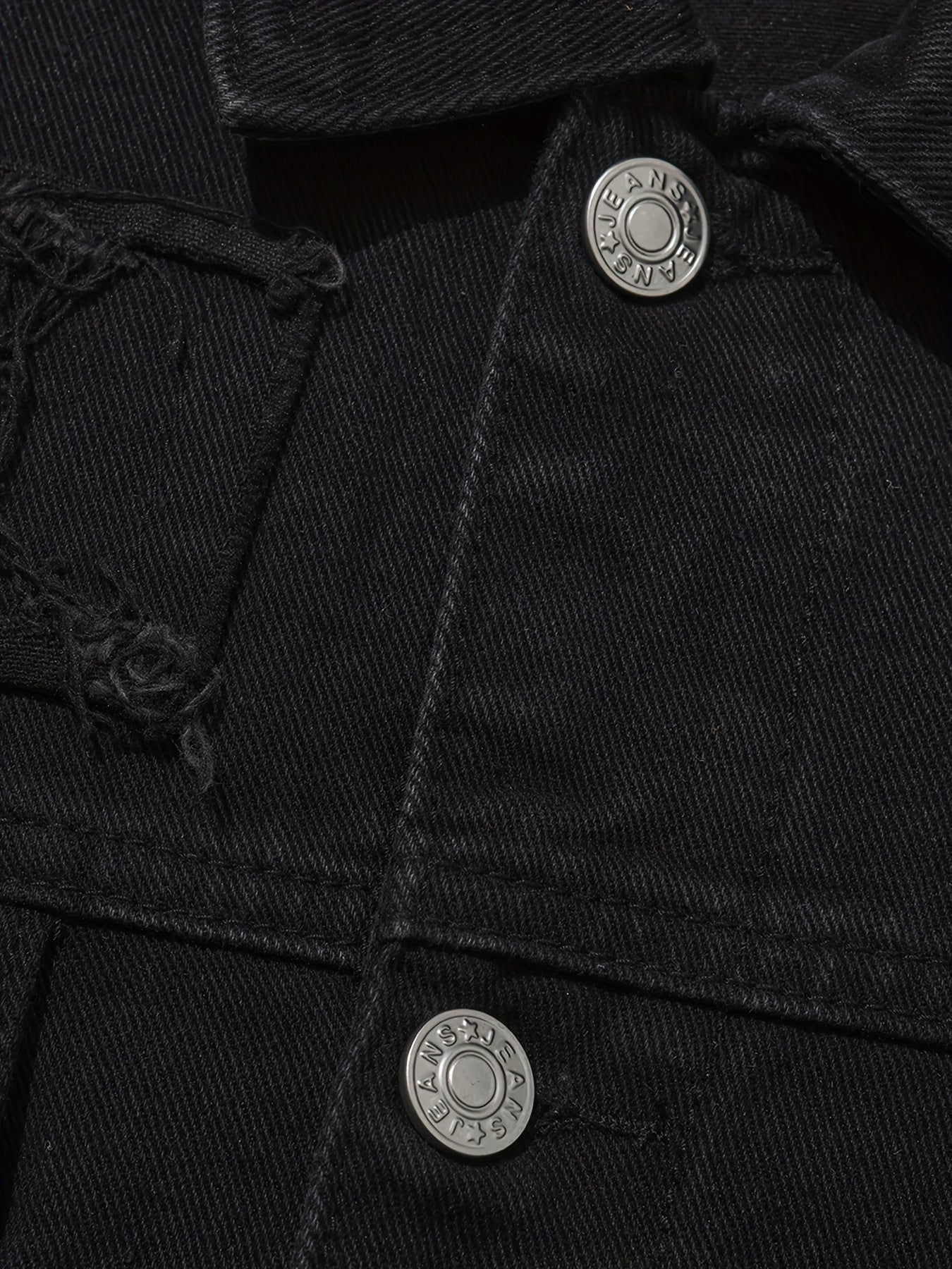 Men'S Ripped Denim Jacket Slim Fit Jean Outerwear Streetwear Casual Coat