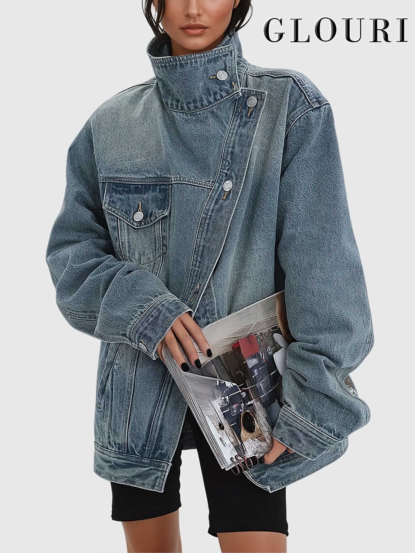 Women's Blue Long-Sleeve Jacket - product view 1