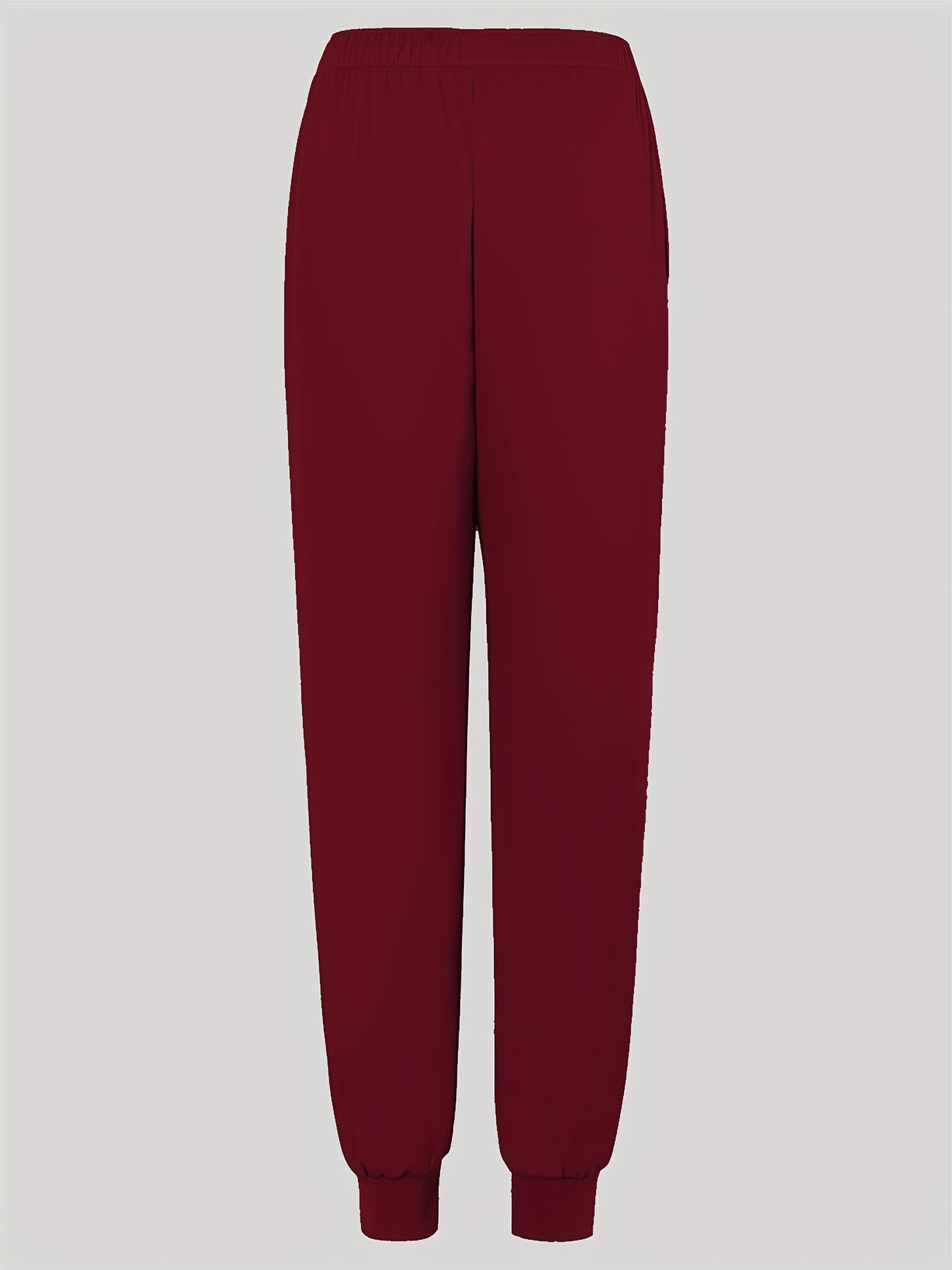 Women'S Frosted Pocket Brush Pants with Elastic Ribbed Toe Binding Work Pants