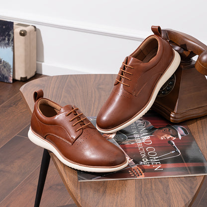 Men'S Formal & Business Oxfords - Lace-Up Derby Shoes, Slip-Resistant Rubber Sole, Low-Top Closure, All-Season Formal & Casual Shoes for Office, Weddings, Events - Brown Dress Shoes for Men, Fancy Dress Shoes for Mens, Casual Dress Shoes for Men