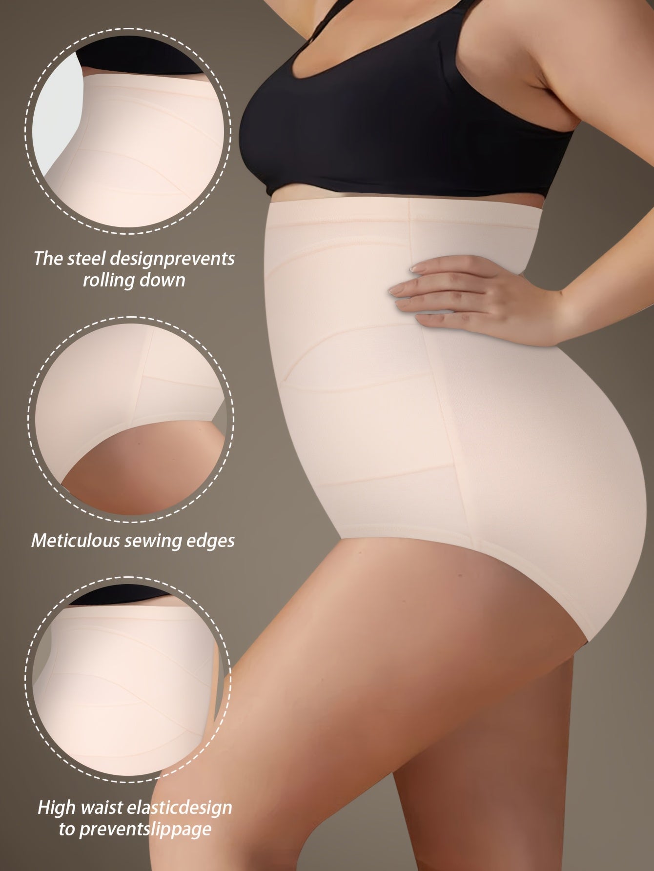 4pcs Plus Size High-Waist Shaping plus-size Panties- Breathable And Comfortable, Designed To Shape Your Figure Perfectly- Featuring A Wide Elastic Waistband For Extra Support, Providing All-Day Comfort