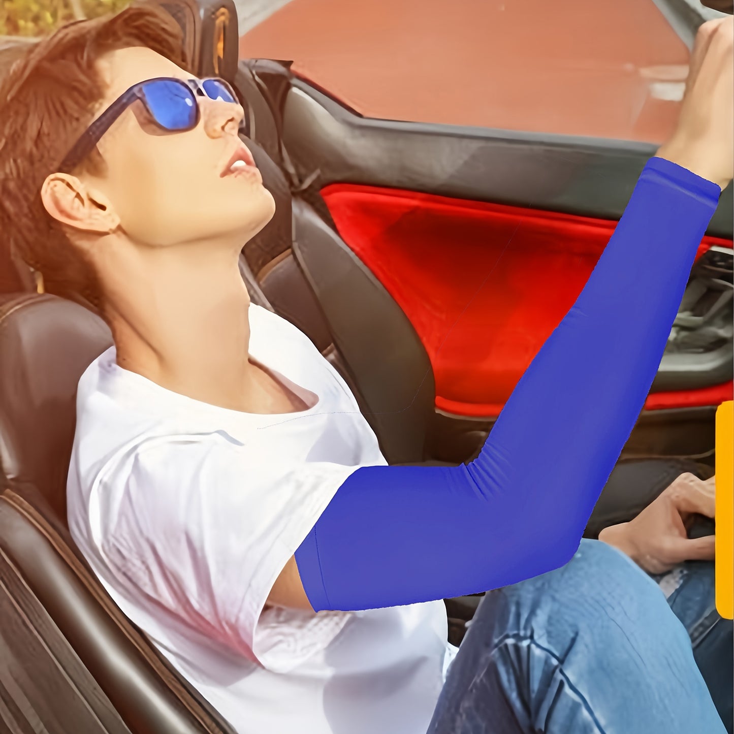 7 Pairs Cooling Arm Sleeves Compression Arm Sleeves for Men-Women, Cooling arm sleeve for Cycling, Driving, Golf, Running, etc., Cooling Arm Sleeves for Women, Cooling Sleeves, Athletic Performance, Active Lifestyle, Snug Fit, Breathable Fabric, Soft Text