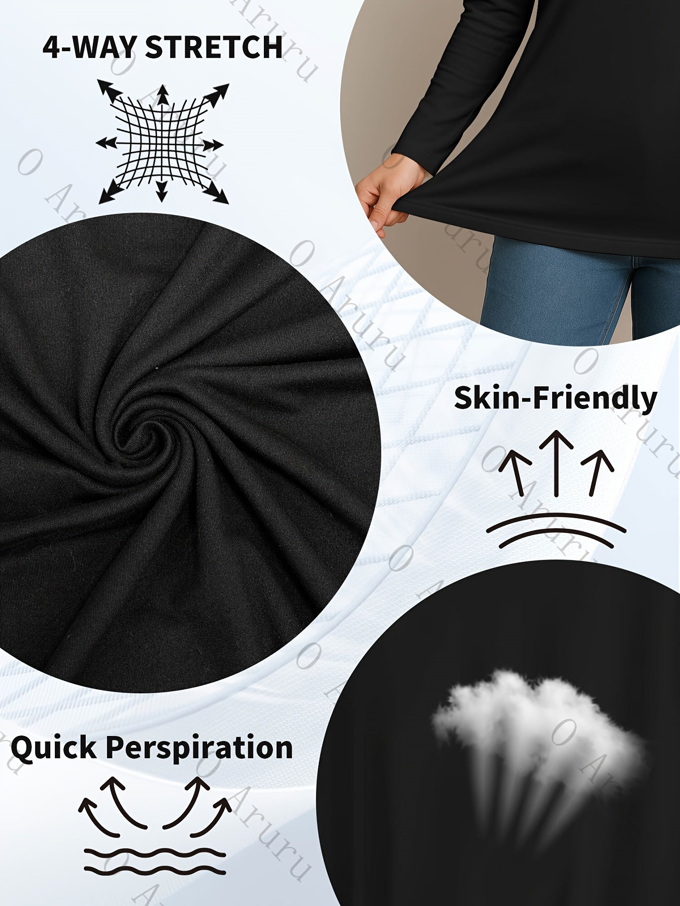 Cross-Border European and American Women'S Fashion Round Neck Pocket Long Sleeve Casual Loose Top Base T-Shirt