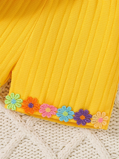 Baby Orange Knit Floral Shorts - product view 15