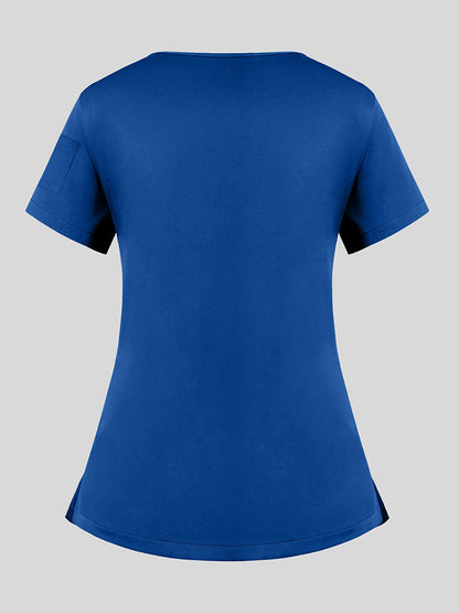 Women'S V-Neck Frosted Breathable Uniform Pocket Handwash Workwear Brush Handwear Top