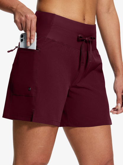High Waisted Swim Board Shorts for Women 50+ Quick Dry Women'S Swim Trunks Bottoms with Liner Zipper Pockets