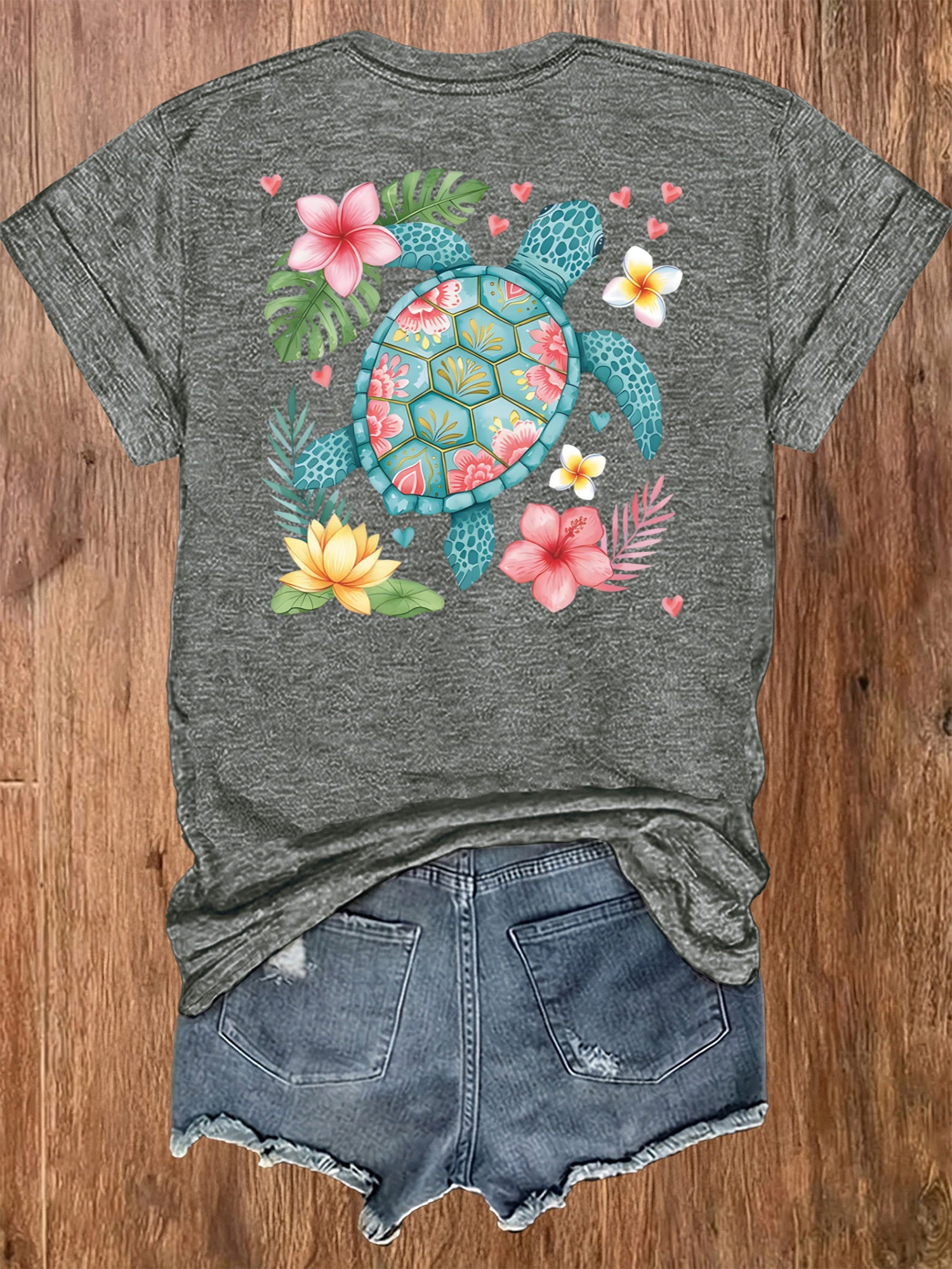 Women's Grey Short-Sleeve T-Shirt - product view 13