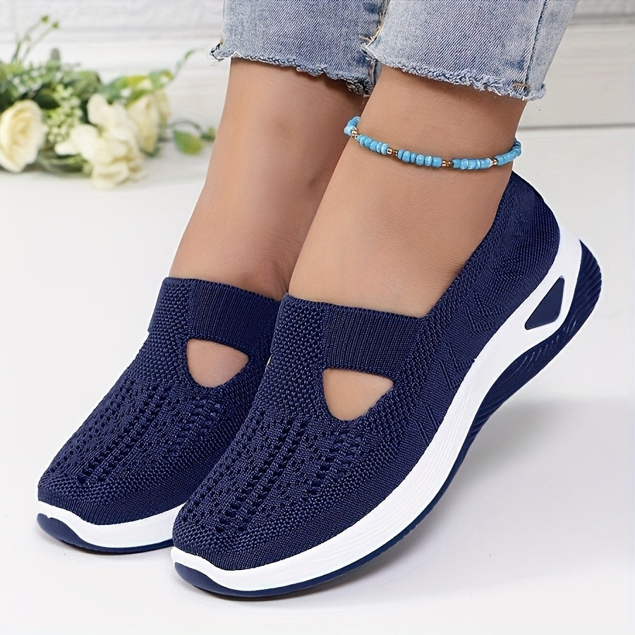 2026 New Women'S Breathable Knitted Sneakers, Fashionable And Trendy Cross-Border Lace-Up Casual Shoes, Women'S Shoes On, Women'S Products in Local Warehouses