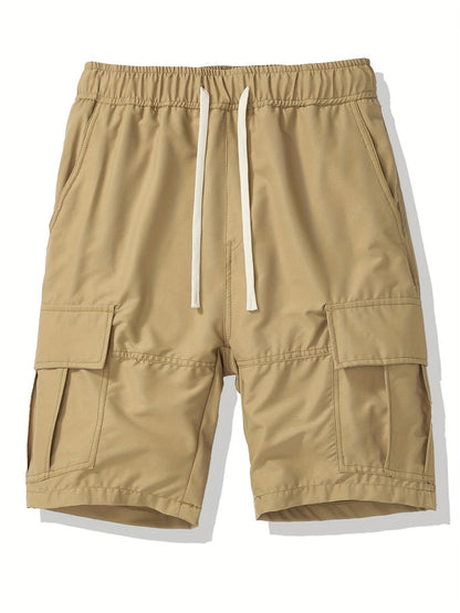 Men's Black + Gray + Brick Red Polyester Cargo Shorts - product view 13