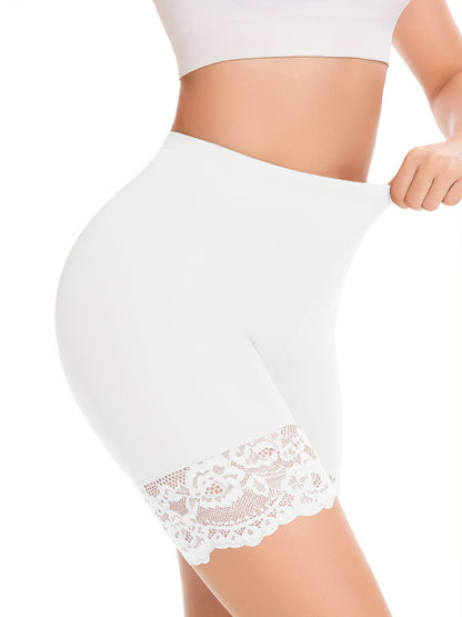 JUQDNX Seamless Lace Boyshort Panties - Tummy Control & Butt Lifting, Anti-Chafing Compression Slimmer Underwear for Women, Breathable / Blend, Ideal for Dresses & Shorts, Tummy Control Underwear