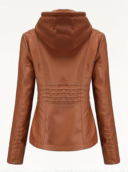 Women'S Jacket Motorcycle Jacket for Riders with Removable Hood