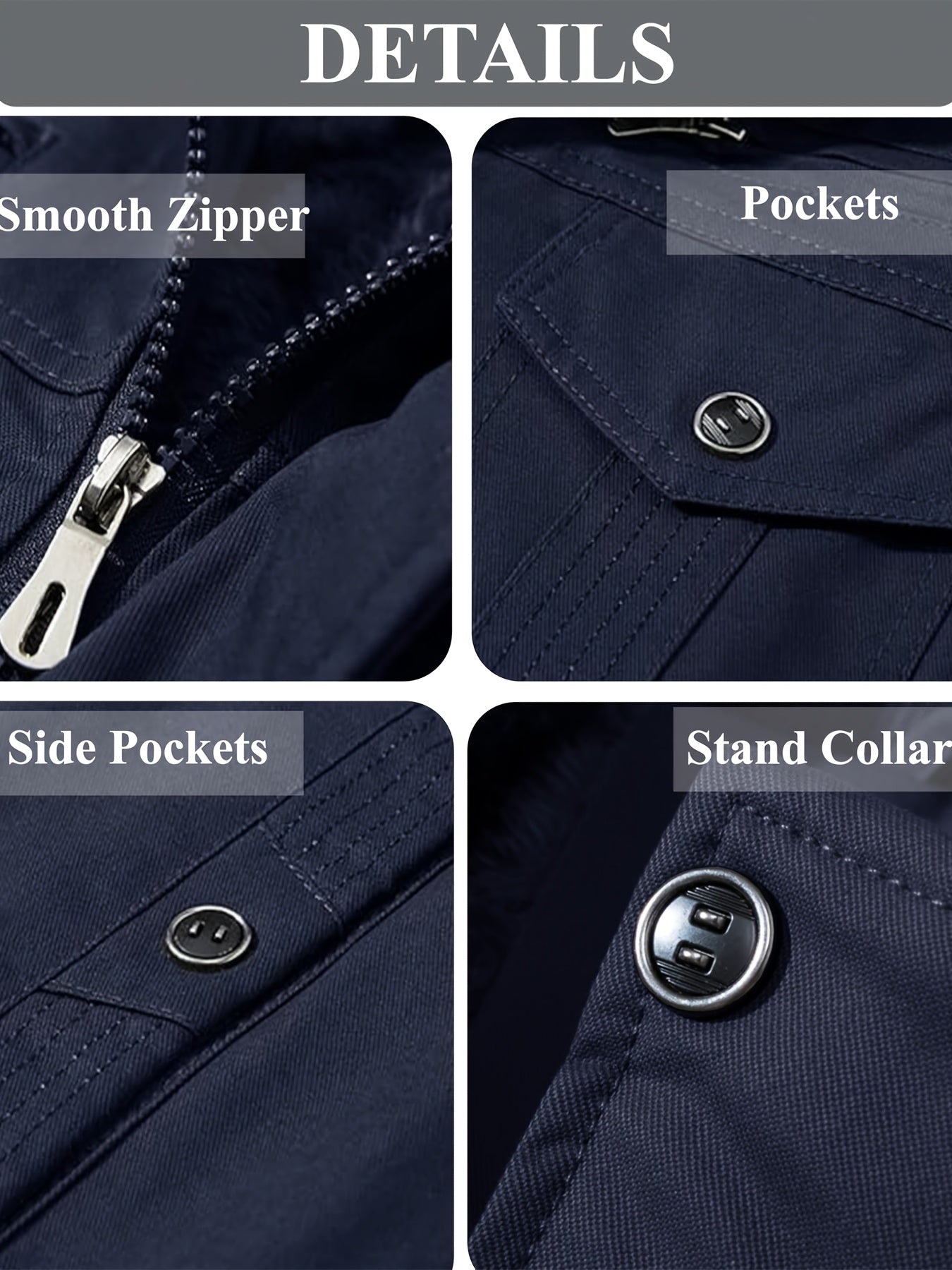 Men's Black Cotton Cargo Jacket - product view 16