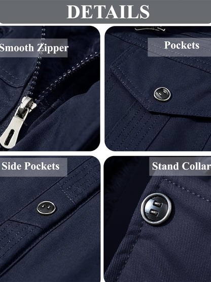 Men's Black Cotton Cargo Jacket - product view 16