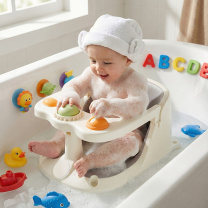 Baby Bath Seat - Non-Slip Soft Shower Safety
