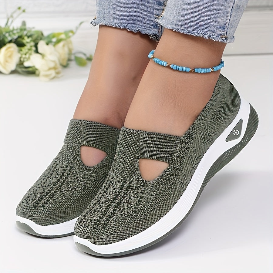 Women'S Breathable Mesh Sleeve Sneakers - Lightweight And Comfortable Walking Shoes, PVC Sole And Cloth Shoe Pad - Multi-Color Multi-Purpose All Season Shoes