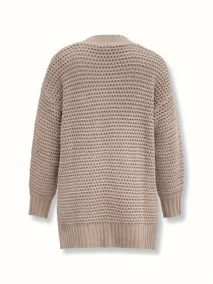 Women's Purple Polyester Oversized Long-Sleeve Sweater - product view 5