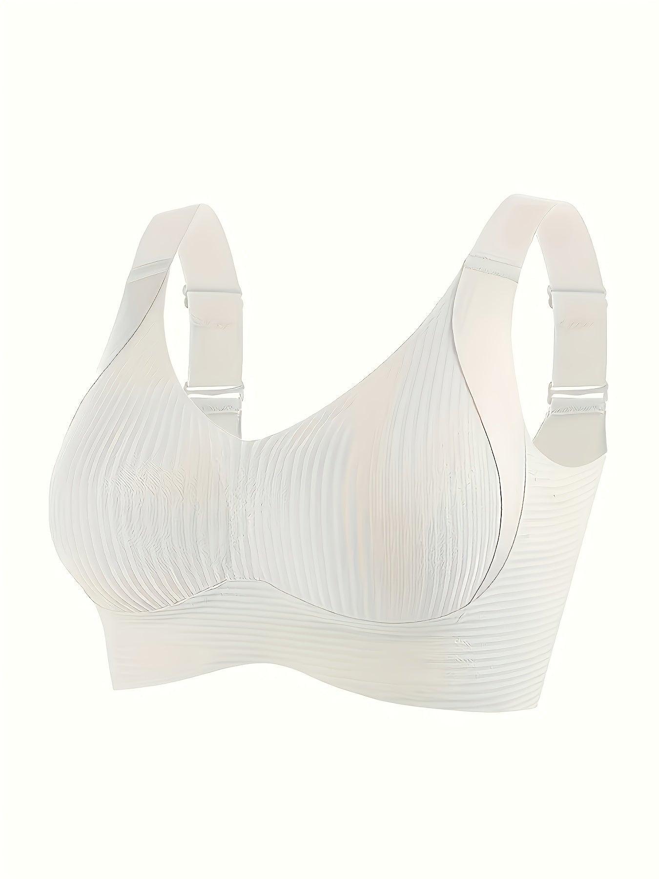 Plus-Size Wireless Women's Bra Suitable for Large Breasts - Full-Coverage Lift & Push-Up Underwire-Free Bust Enhancer with Adjustable Straps, Removable Pads, Seamless Smoothing Lingerie for Daily Wear & Special Occasions