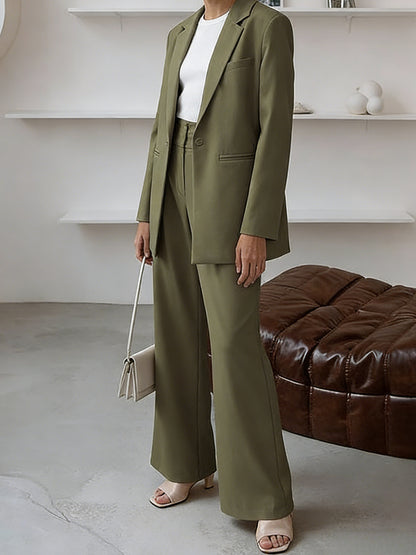 Women'S Suit Set | Soft Fabric Classic Relaxed Fit Tapered Silhouette | Casual Blazer Pants Two Piece Set Business Formal Style for Business Trip And Networking Event Occasions | Structured