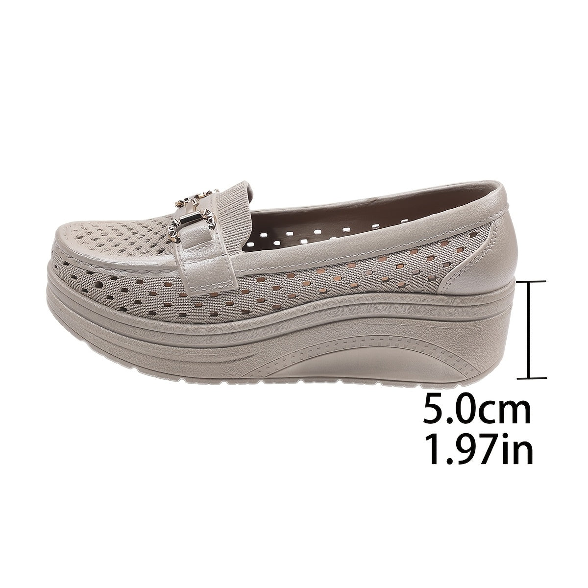 Women'S Casual Slip-On Wedge Heels - Light And Stylish, Suitable for All-Day Wear Hollow-Out Wedge: Versatile Shoes for Work And Weekends Sports Casual Fashion, Women Shoes