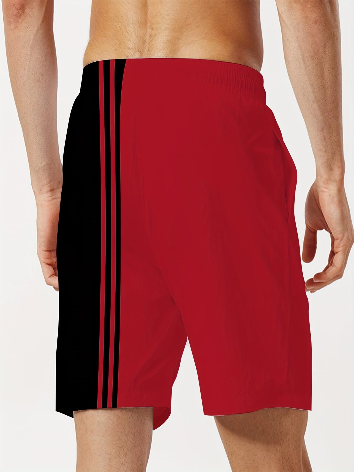 Red and Men's 2pcs Package, Casual Crew Neck Long-sleeved T-shirt and Drawstring Sweatpants, Jogging Pants, Suitable for Summer and Autumn, Men's Clothing, PLUS SIZE