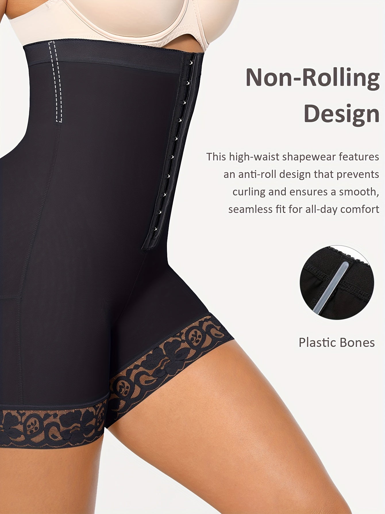 Women Adjust Hooks Abdomen Trimmer Control Shapewear Shorts, High Waist Shapewear Butt Lifter Shorts.