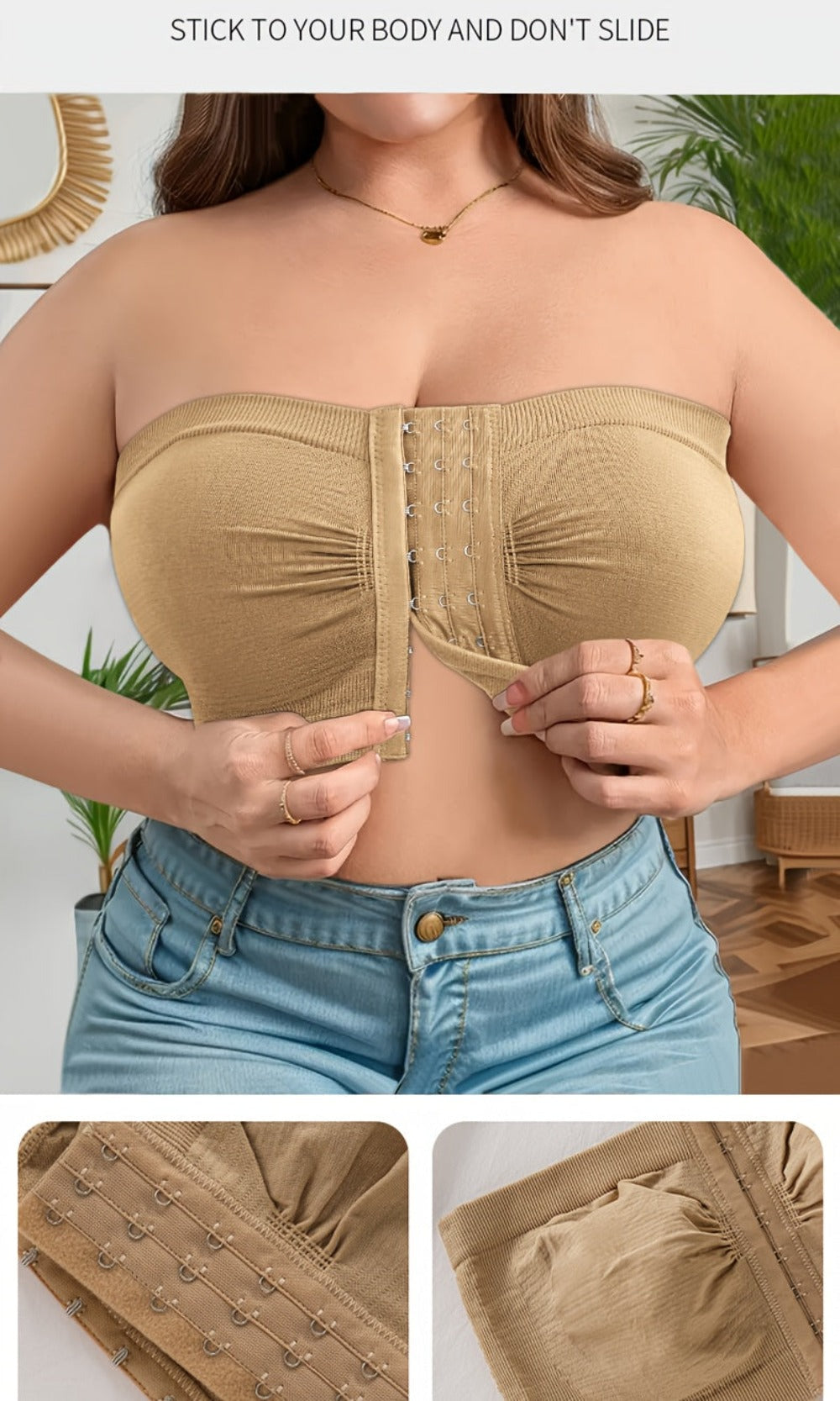 Women’s Plus Size 5-Pack Front Closure Bra - Easy Front Fastening