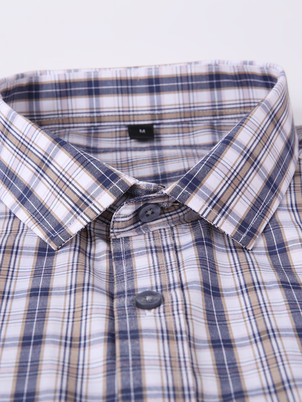 ! Men's Plaid Long Sleeve Shirt - Casual Button- with Pocket, 50% Cotton 50% Polyester, Comfortable Street Style & Commute Essential Fall Wardrobe