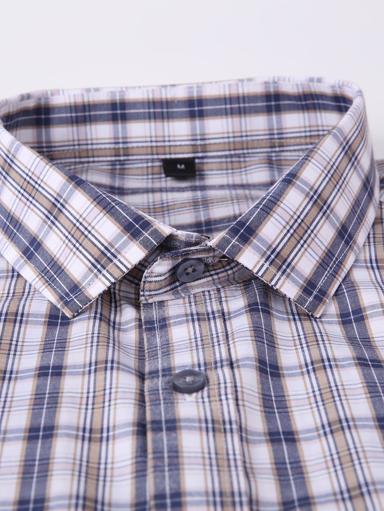 ! Men's Plaid Long Sleeve Shirt - Casual Button- with Pocket, 50% Cotton 50% Polyester, Comfortable Street Style & Commute Essential Fall Wardrobe