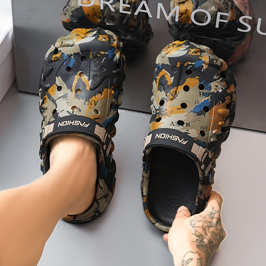 Men's Clogs, Summer Soft-Sole Non-Slip Beach Slides, Lightweight and Breathable Clogs Slides for Home Use