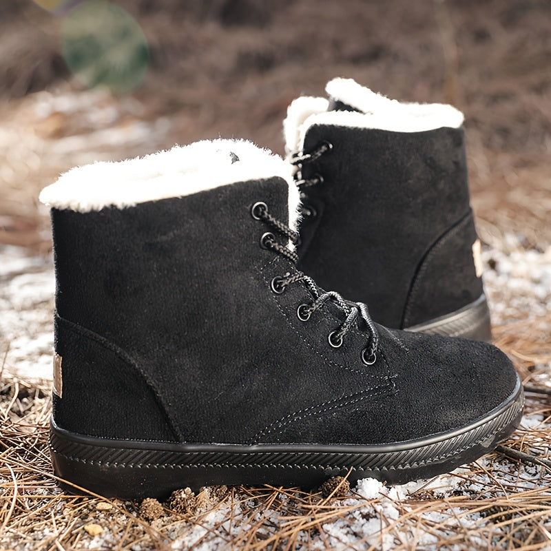 HDOXSE Winter Plush Snow Boots for Women 2025 New Casual Thick Sole Shoes Sports Thickened Warm Shoes