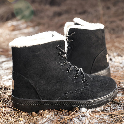 HDOXSE Winter Plush Snow Boots for Women 2025 New Casual Thick Sole Shoes Sports Thickened Warm Shoes