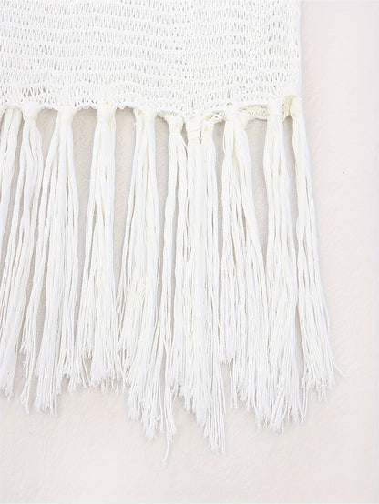 Women's Hollow Tunic Crochet Tops Beach Cover Poncho Summer Beach Cover Up Dress