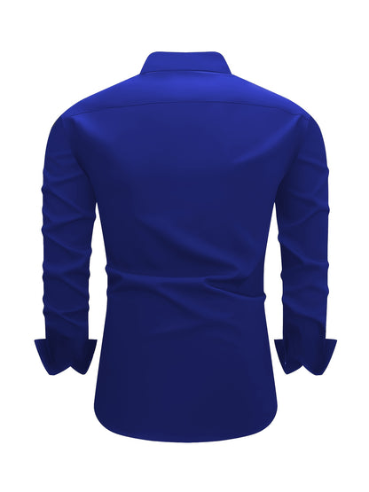 2pcs Set Of Men'S Plus-size Long-sleeve Shirts, 2XL To 6XL Size Shirts For Chubby Men, Versatile Plus-size Shirts For Daily Commuting, Summer Cool Shirts, Easy-care Wrinkle-resistant Plus-size Business Shirts, Gifts For Family