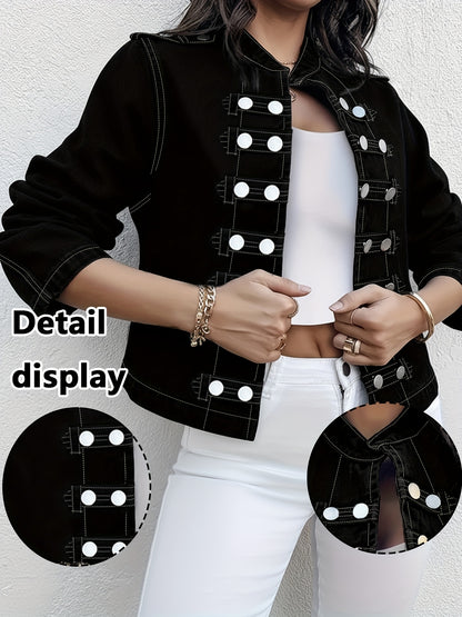 Women'S Plus Size Denim Jacket - Long Sleeve Button Denim Jacket Coat Four Seasons Suitable for Any Place