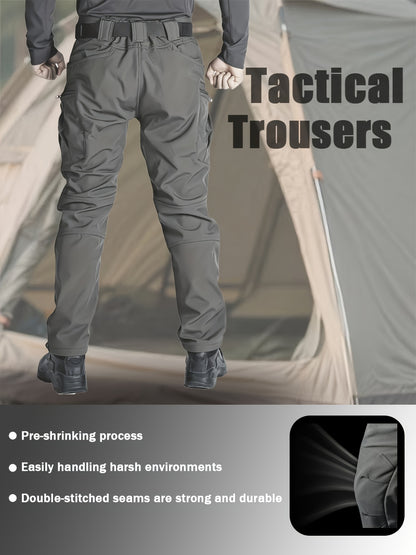 Men'S New Thickened Two-Piece Windproof Jacket And Hoodie Designed for Autumn And Winter, Featuring Multiple Pockets, Elastic Materials, And Warmth, Ideal for Hiking, Skiing, Fishing, And Outdoor Sports. Tactical Style with Breathable Fabrics
