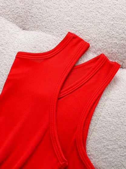 6pcs Women's Soft Sticky Blouses - Sleeveless Shirts with Semi-Sheer Adhesive Top Layer (No Padding), Breathable All-Season Vest for home & Layering, Red/Beige/Black/White/Grey - Casual Sleeveless Blouses for s, Hand Washable