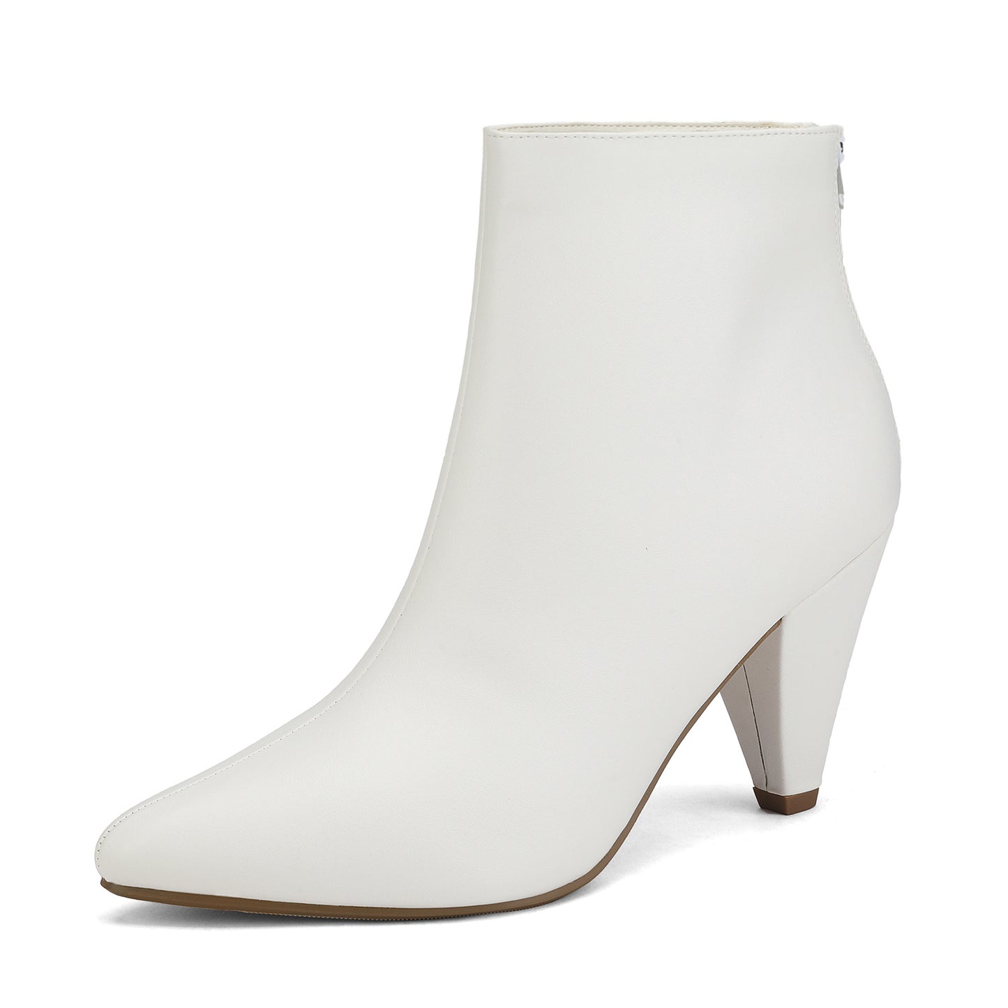 Women's Pointed Toe Ankle Boots High Heel Booties Fashion Zipper Dress Boots