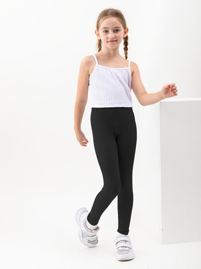 10pcs Random Girls' Cropped Leggings - High Stretch Polyester & Spandex Blend, Solid Color, Skinny Fit, Knit Fabric, All-Season Dance Pants, Non-High Quality, 92% Polyester 8% Spandex
