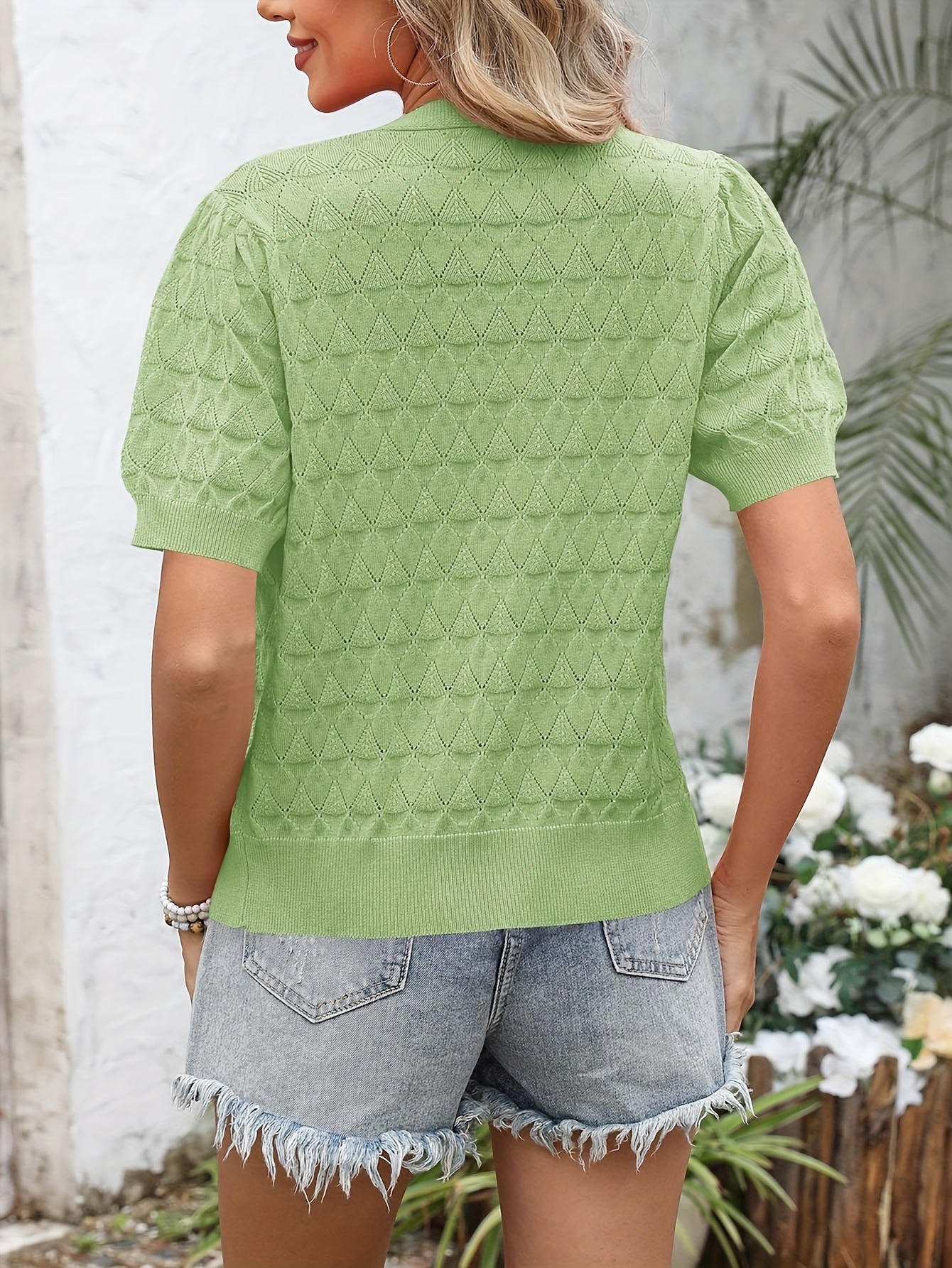 Lightweight Crocheted Short Cardigan for Women Featuring Puff Sleeves; a Breathable, Comfy, And Versatile Top Ideal for Spring And Summer