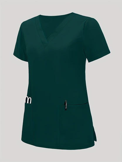 Women'S V-Neck Frosted Breathable Uniform Hand Washing Workwear Brush Hand Clothes Top