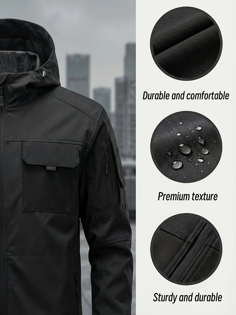 Men's Windproof Zip-Up Coat Everyday 541