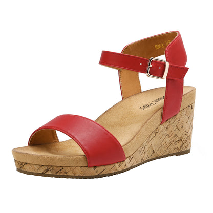 Women's Open Toe Buckle Ankle Strap Platform Wedge Sandals Durable Versatile Style for party, dance, shopping, walk, office, beach stylish look, Classic and versatile style Women Shoes, Womens Sandals