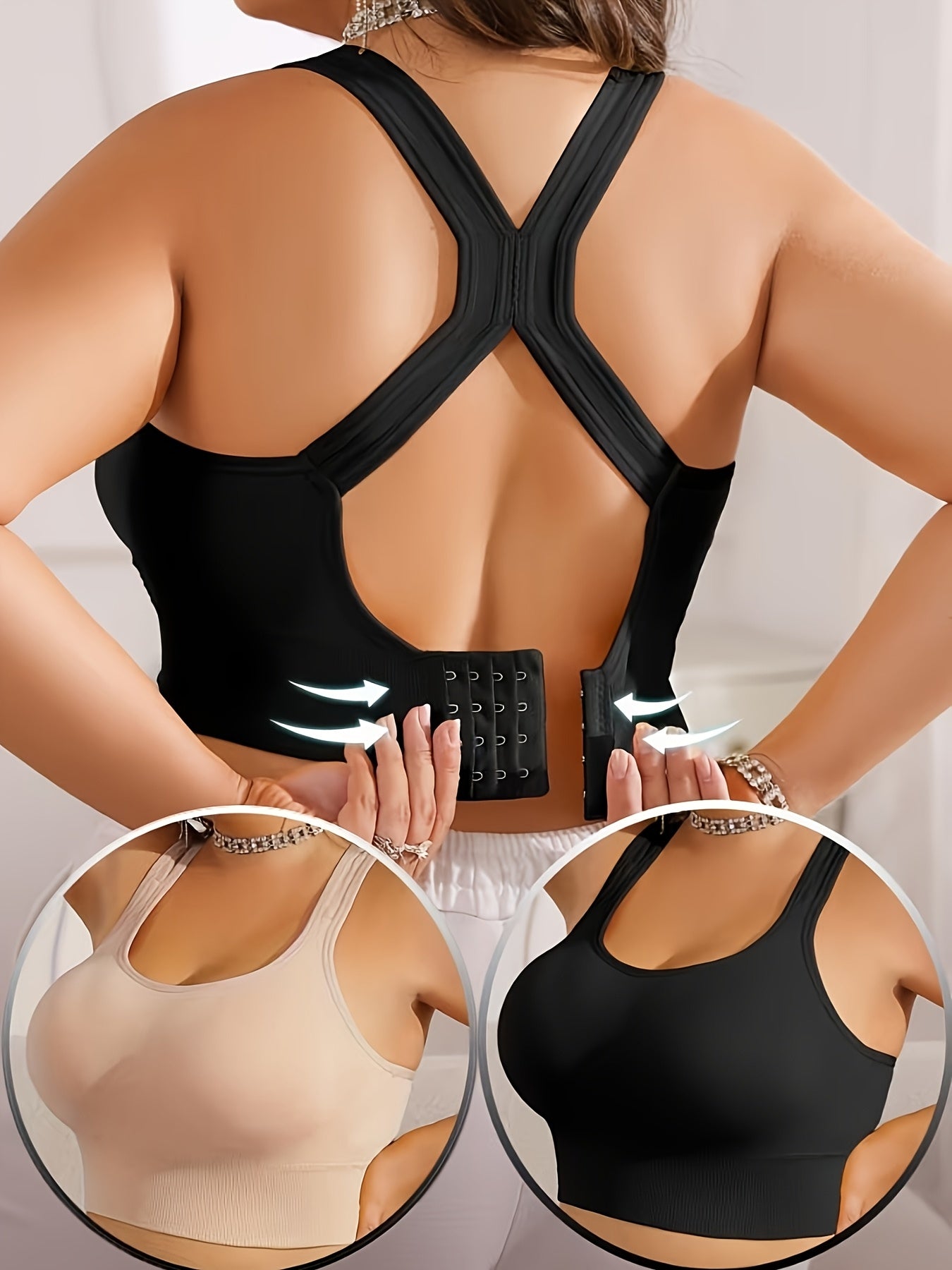 2pcs Women's Solid Color Sports Yoga Comfortable Push-up Bras - Underwear Suitable for Yoga And Exercise