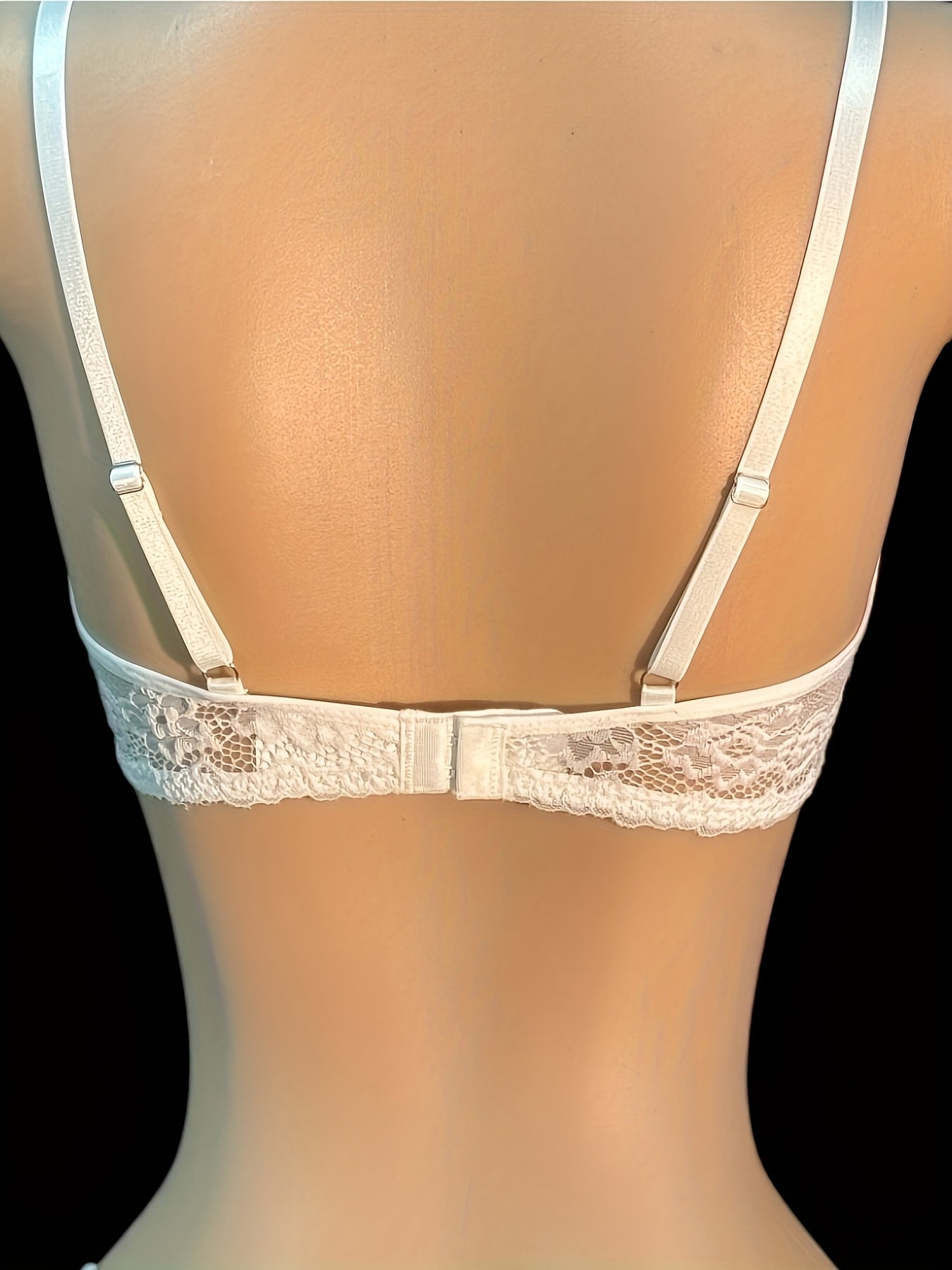 Women's White Lace Sexy Half Cup Underwire Bra with Adjustable Shoulder Straps for Comfy Lingerie
