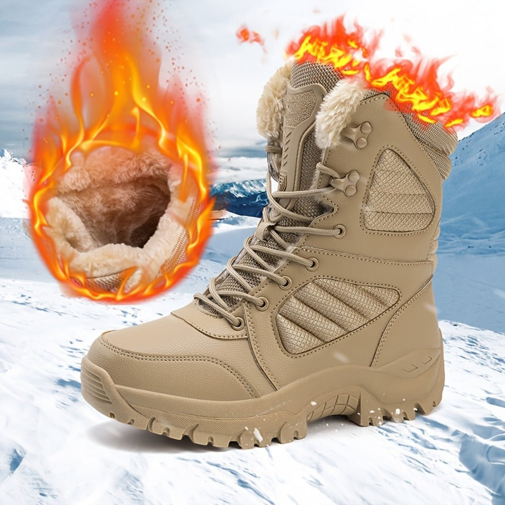 Men's Snow Boots - Non-Slip Sole Plush Lined for Beach & Water