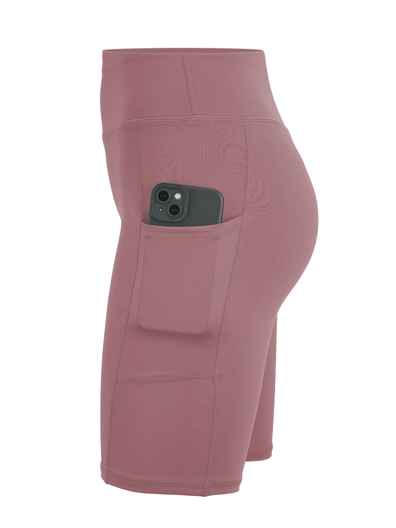 6-pack Large Size Sport Shorts For Women, Fashionable Casual Shorts, High-waist High-stretch Yoga Shorts, 5-inch Shorts With Phone Pocket