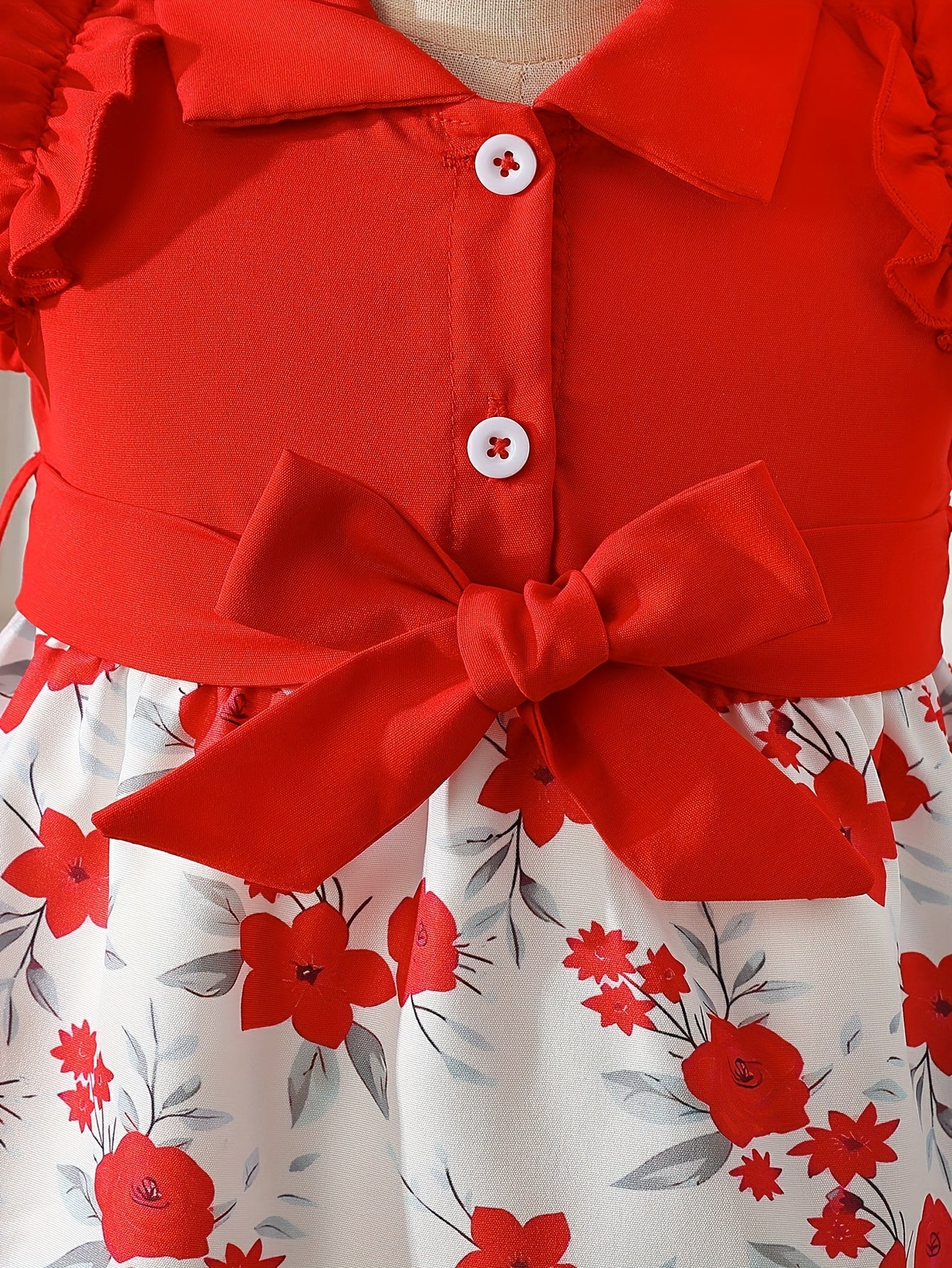 Girls' Dresses, Casual Girls' Dresses, Summer Frilly Printed Short-sleeved Dresses for Girls, Cute Girls' Dresses, Versatile, Fashionable, Cute And Casual Style, Suitable for Festivals And School Wear, Valentine's Day Gift, Girls' Birthday Gift